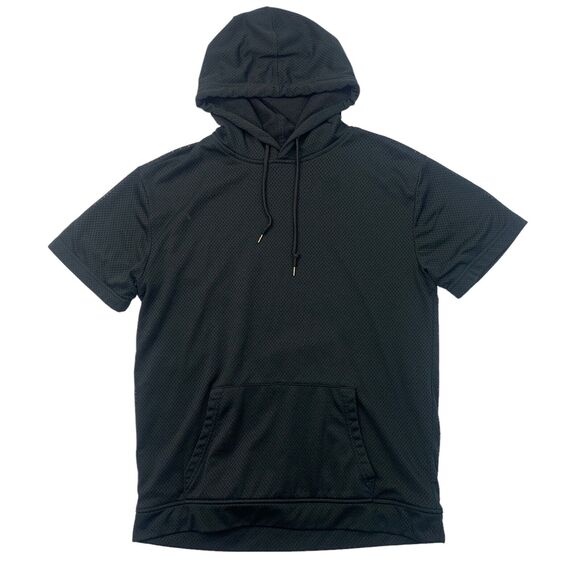 Carbon Training Hoodie Mens S Small Black Short Sleeve Gym Workout Sweatshirt - Picture 1 of 9